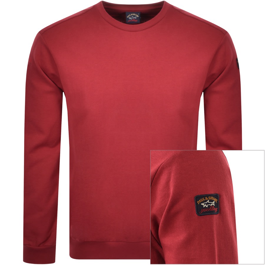 Alternative Image for ProductPaul And Shark Crew Neck Sweatshirt Burgundy1
